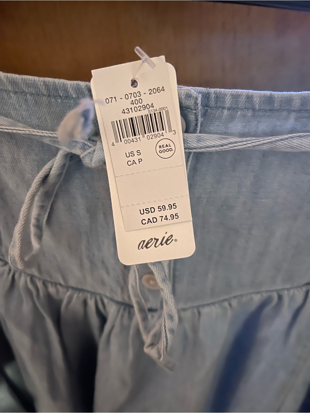 Aerie Chambray Blue Button Front Maxi Skirt - Picture 5 of 5
